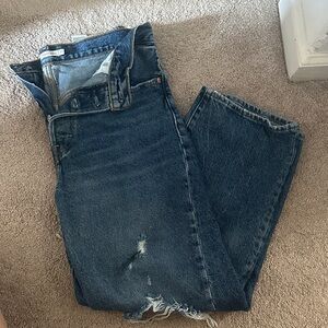 Levi’s distressed ribcage ankle straight jeans